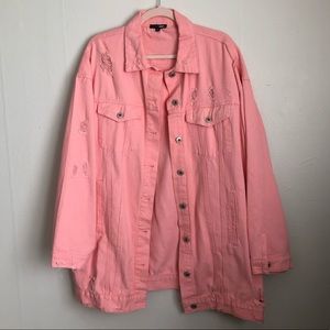 Fashion Nova neon pink denim jacket